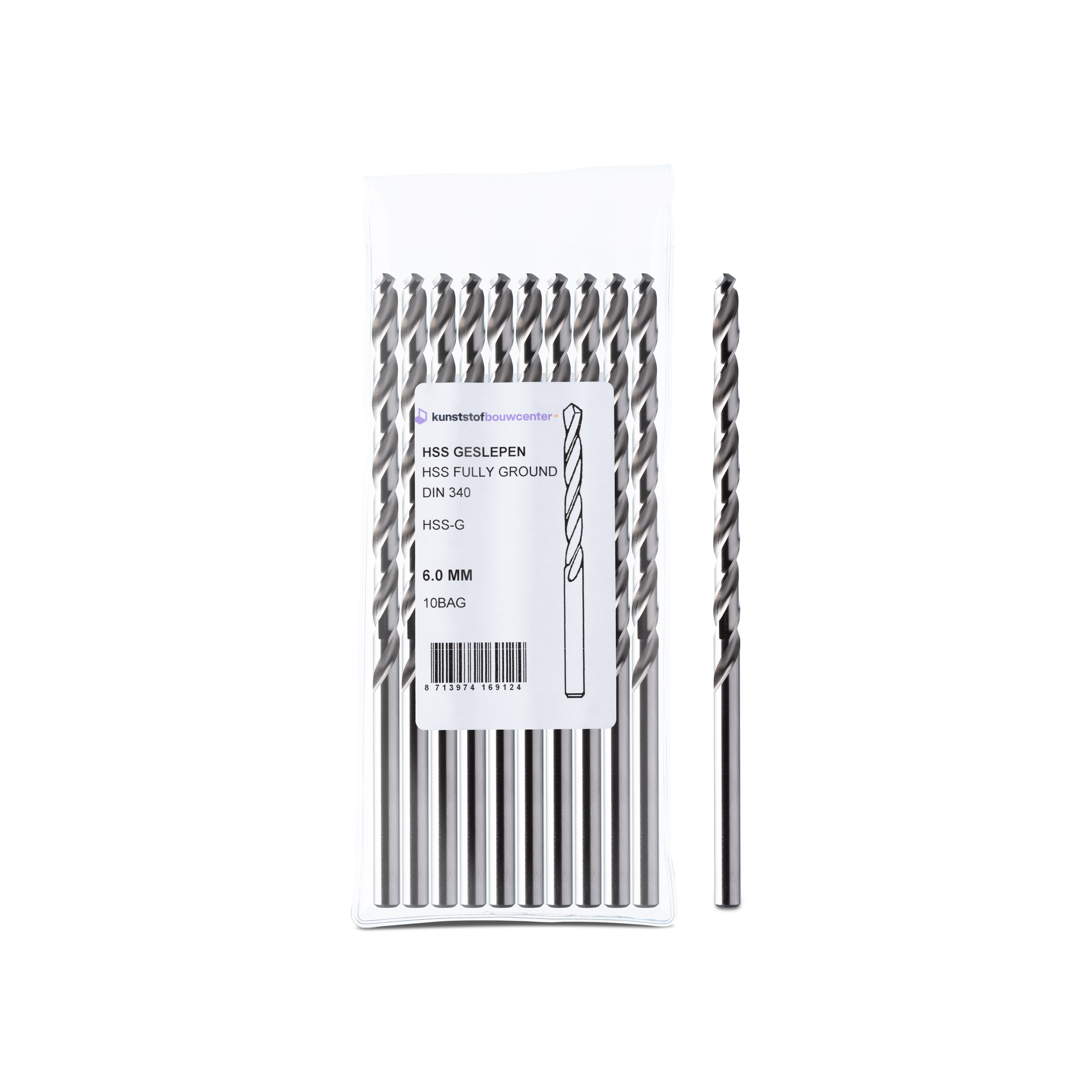 IJzerboor 6,0x140 mm HSS Splitpoint VE (10 stuks) (bestelnr. 0856)