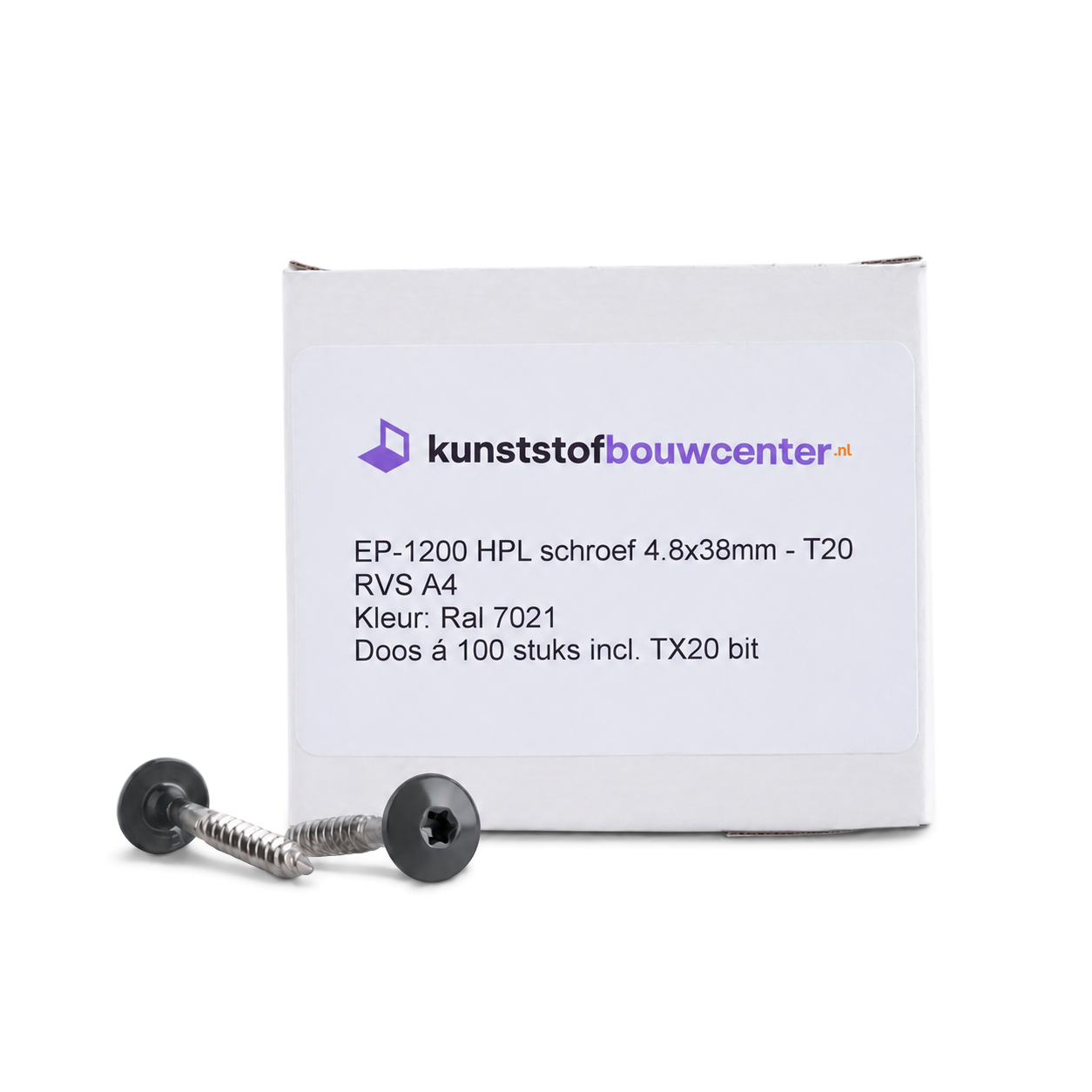 KBC Duraline HPL gevelschroef - 4,8x38 mm RAL 7021 zwartgrijs (bestelnr. 0830)