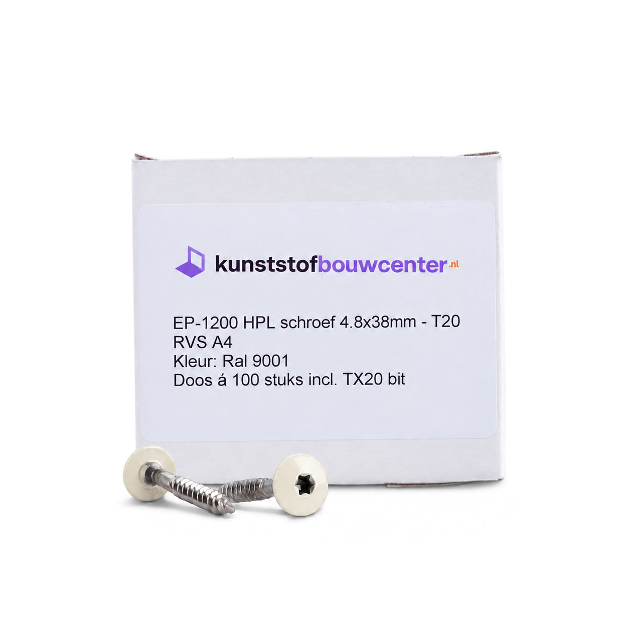 KBC Duraline HPL gevelschroef - 4,8x38 mm RAL 9001 crème (bestelnr. 0830)