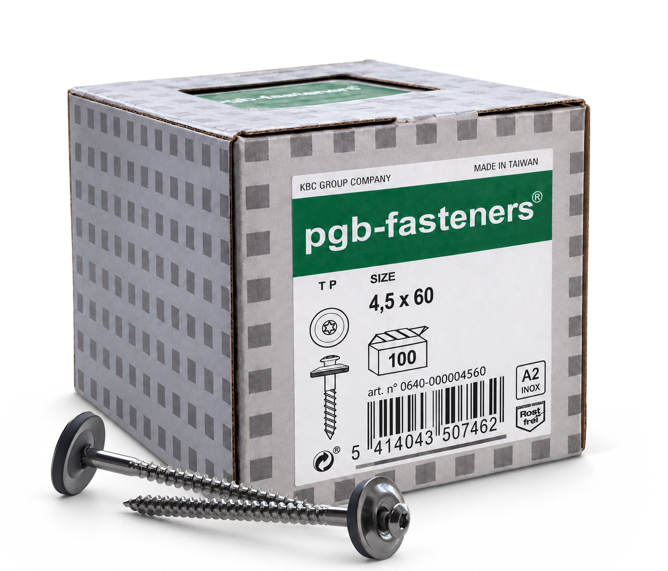 KBC Duraline Spenglerschroef RVS A2 - 4,5x60 mm - doos 100 stuks (bestelnr. 0640)